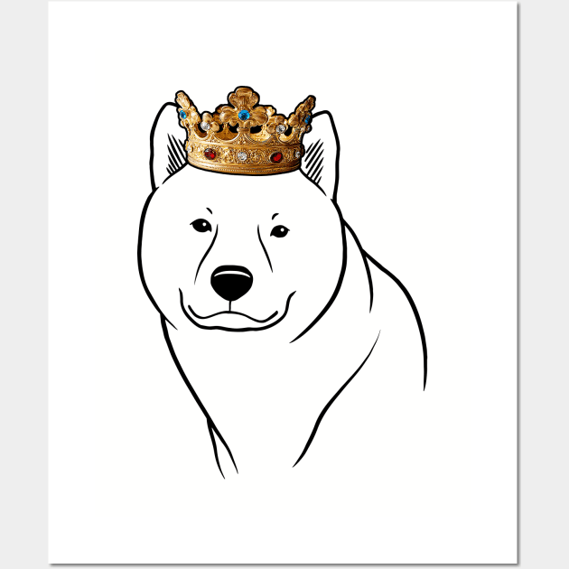 Hokkaido Dog King Queen Wearing Crown Wall Art by millersye